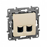 ETIKA розетка двойная RJ 45 категория 5е UTP слоновая кость