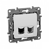 ETIKA Розетка телефонная+компьютерная RJ11+RJ45 категория 5 UTP белая
