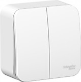 BLANCA Наружний, Выключатель Двухклавишный, С изол.пласт., 6A 250B Белый