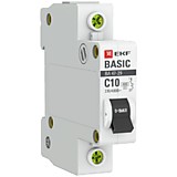 Автоматический выключатель ВА 47-29, 1P 10А (C) 4,5кА EKF Basic