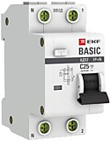 Дифференциальный автомат 1P+N 25A 30мА тип АС х-ка С эл. 4,5кА АД-12 EKF Basic