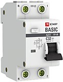 Дифференциальный автомат 1P+N 32A 30мА тип АС х-ка С эл. 4,5кА АД-12 EKF Basic