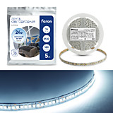 Светодиодная лента Feron 24V 16W/m 180led/m IP20 10мм 6000К 6K 5м интер 2835 LS502