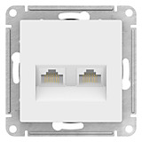 Розетка ATLASDESIGN двойная компьютерная RJ45+RJ45 категория 5Е белый