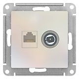 Розетка ATLASDESIGN двойная компьютерная+ТВ RJ45+TV категория 5E механизм жемчуг